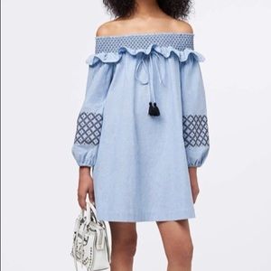 Rebecca Minkoff Goldie Dress Chambray Embroidery